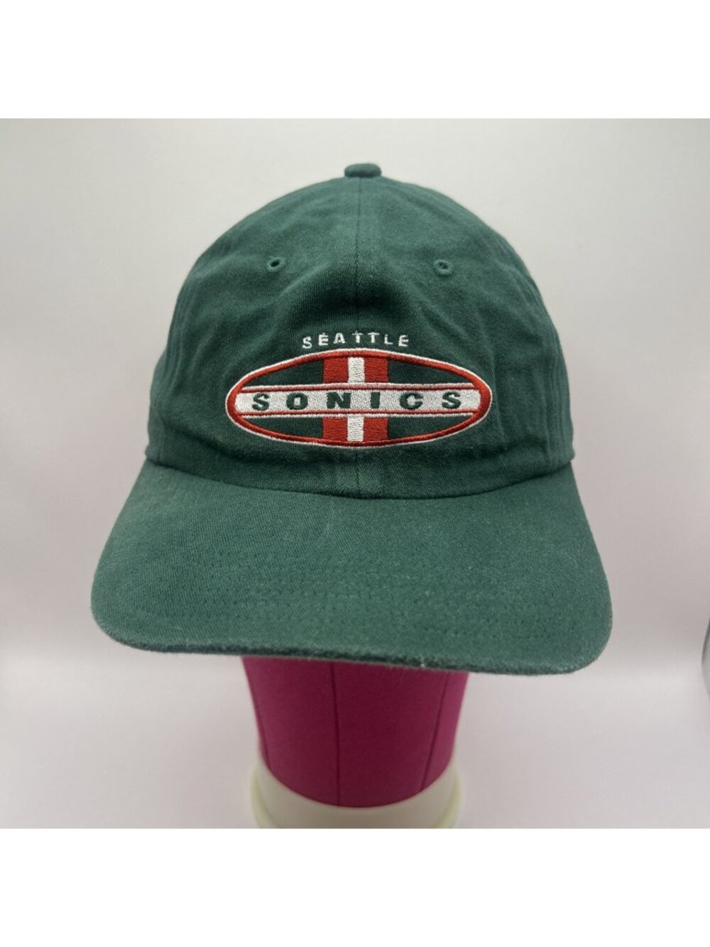 Vintage Seattle Sonics NBA Green Cloth Strapback Hat Cap Sports Specialties WA